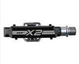 HT X2 DH Race Pedals - Dual Sided Clipless with Platform, Aluminum, 9/16", Black