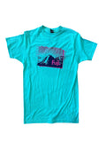 Mt Fuji Green Pink Womens Tee XS