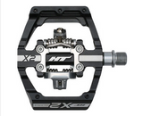 HT X2 DH Race Pedals - Dual Sided Clipless with Platform, Aluminum, 9/16", Black