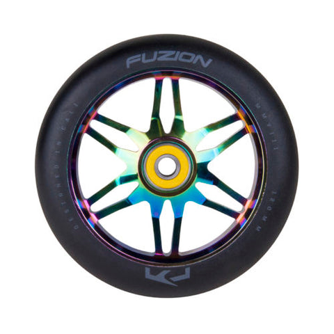 Fuzion Ace Pro Scooter Wheels 120mm (Black & Oil Slick)(Pair)